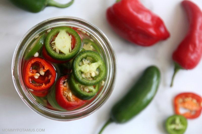 Homemade fermented jalapenos in mason jar