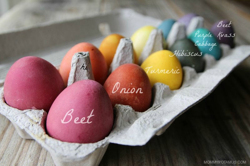 naturally colored Easter eggs