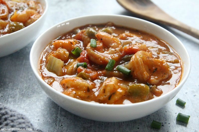 Gluten-free shrimp creole in a bowl