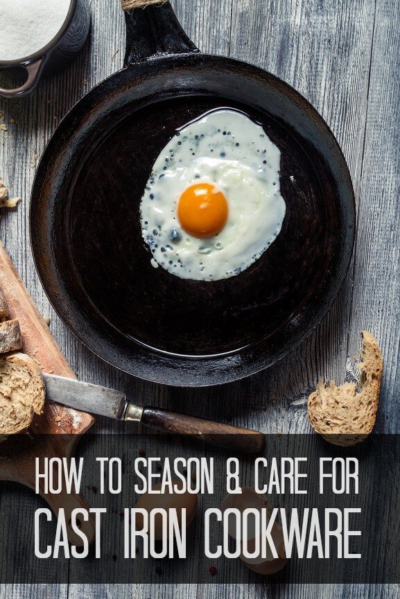 cast iron pan with a sunny side up egg inside