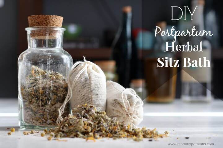 This postpartum herbal sitz bath recipe helps new moms heal and relax by soothing soreness and preventing infection.