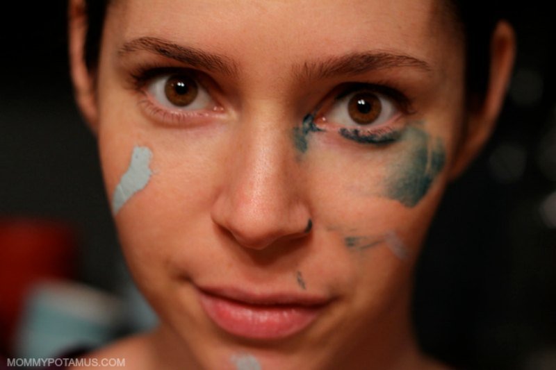 Heather's selfie with paint on her face