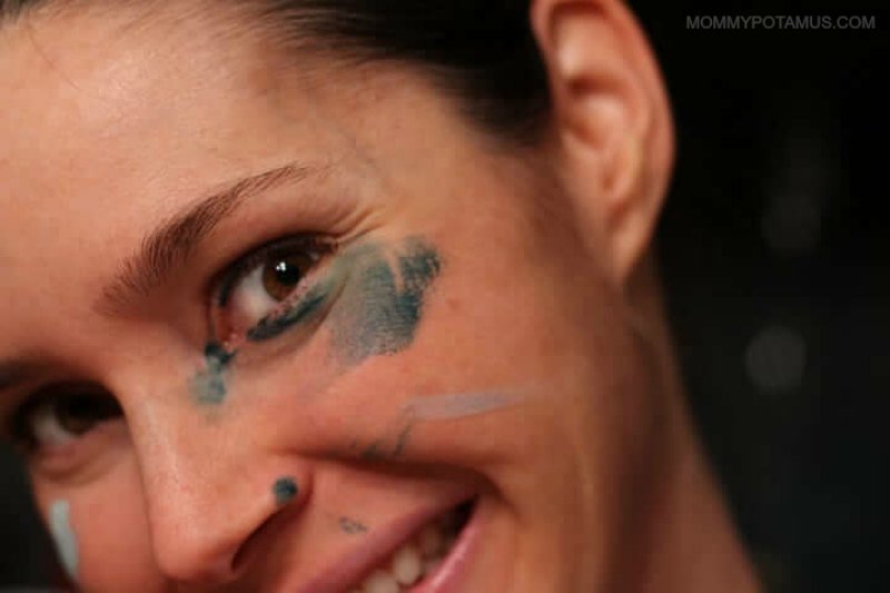 Heather with paint on her face