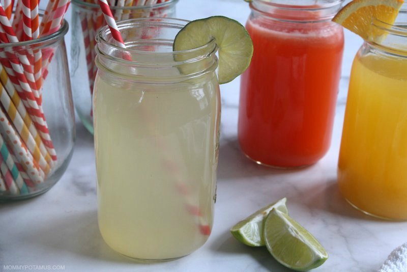 Coconut water and lime electrolyte drink in a mason jar