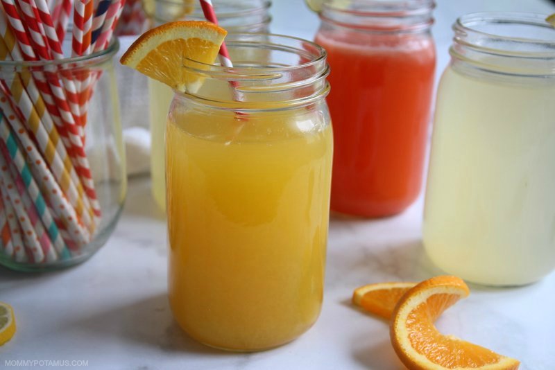 Orange DIY electrolyte drink in a mason jar