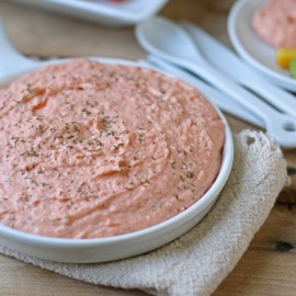 smoked salmon dip in a bowl