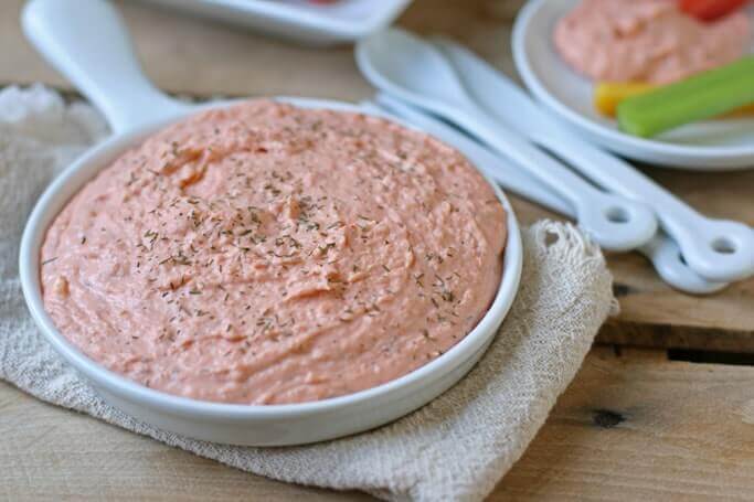 smoked salmon dip in a bowl