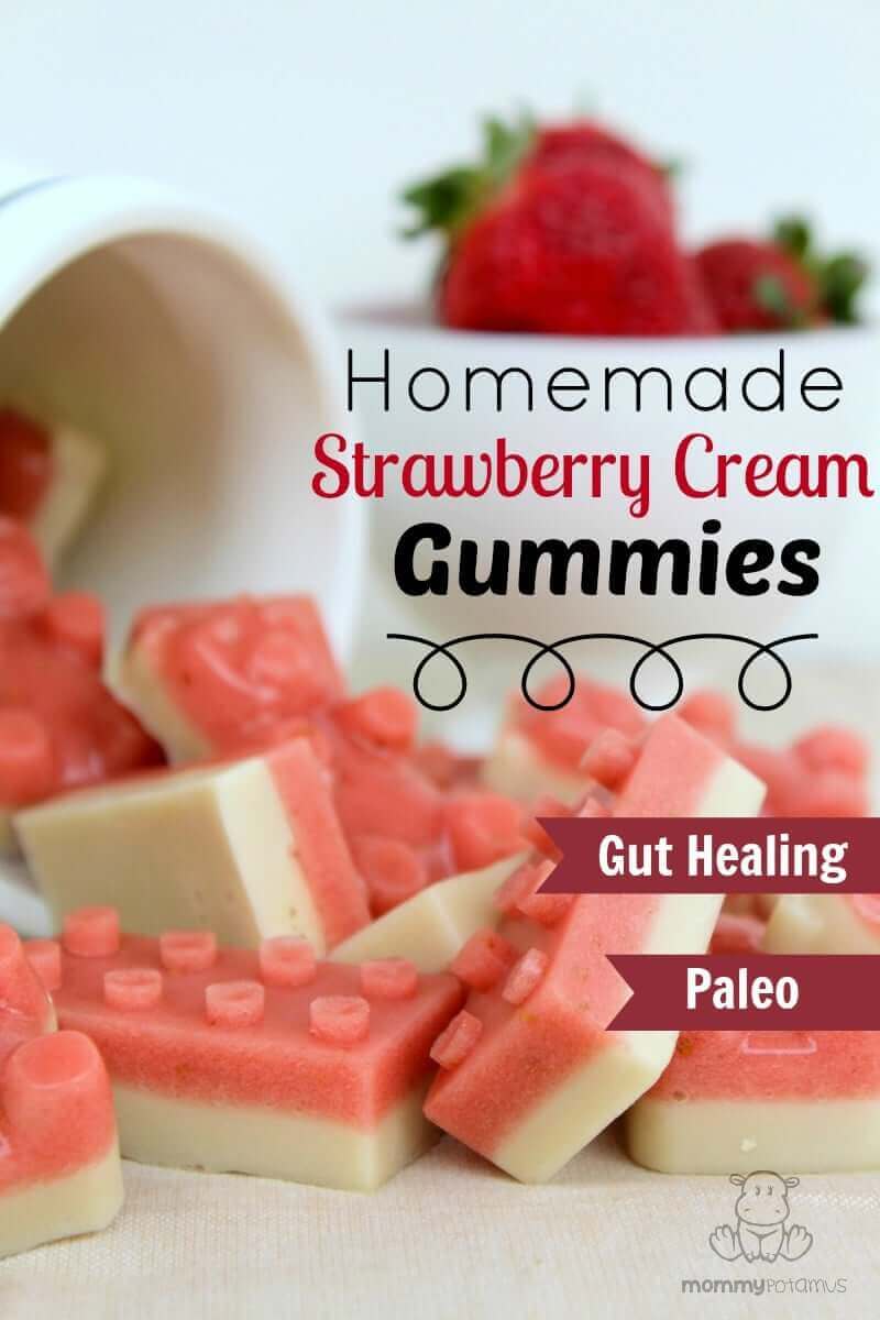 Strawberry Cream Gummies #gelatin #healthysnacks