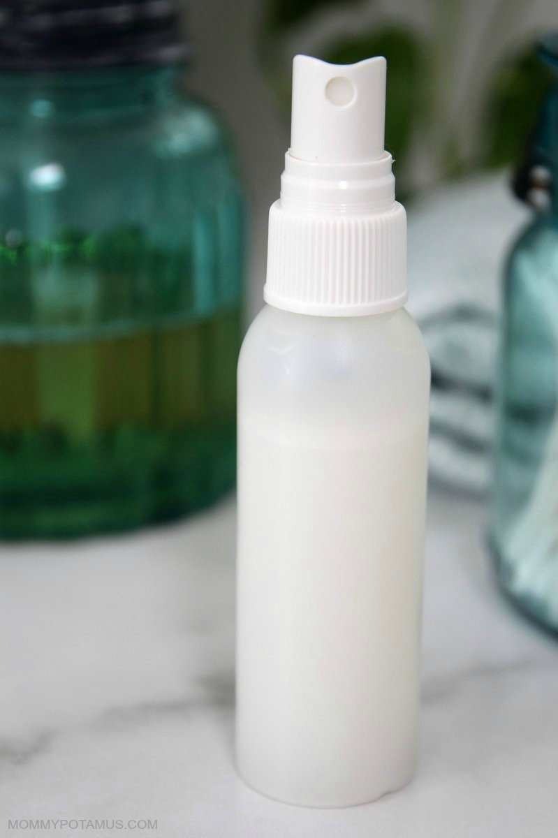 Close up of DIY leave-in conditioner on table