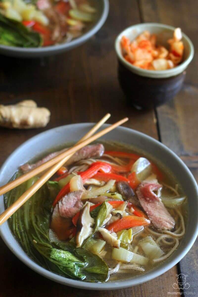 Asian beef noodle soup with a #paleo option #realfood