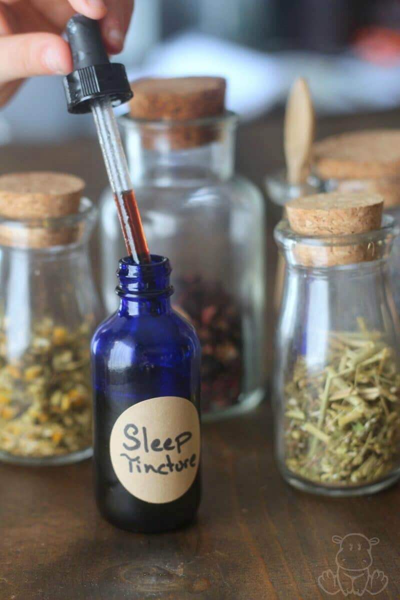 Sleep Tincture Recipe - Uses calming herbs that are generally considered beneficial for adults and children, which I love because it can be used by our whole family.