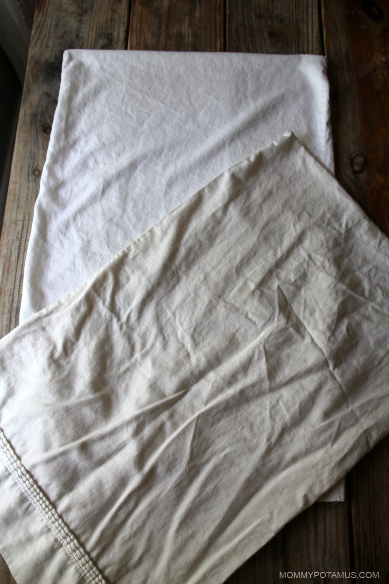 Avoiding bleach, but all the natural alternatives you've tried seem like total failures? I've found the laundry unicorn – a natural bleach alternative that really does work to whiten your whites! The effectiveness of this simple homemade bleach alternative speaks for itself. These two pillow cases from my attic were the same color before I treated one of them.