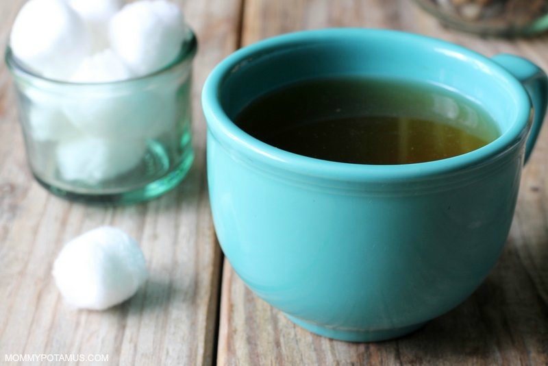 Tea and cotton balls