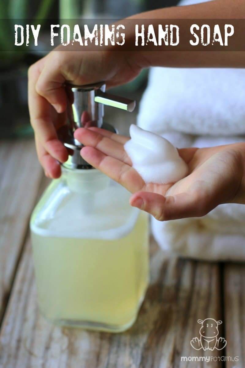 DIY Foaming Hand Soap - Unlike most hand soaps that contain hormone disrupting chemicals, this DIY foaming hand soap is made with just two simple, wholesome ingredients. (Three if you decide to add an essential oil for scent.)