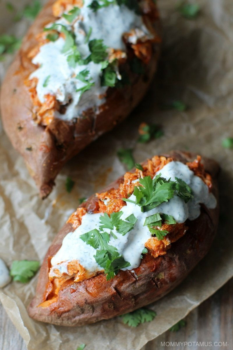 buffalo-chicken-stuffed-sweet-potatoes-recipe