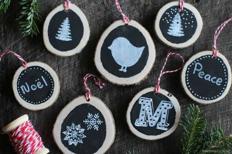 diy chalkboard ornaments