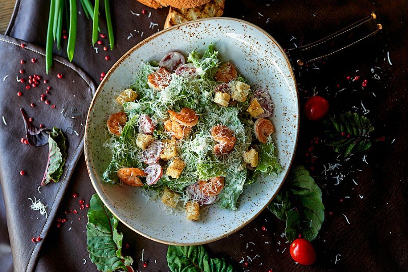 Caesar salad in bowl