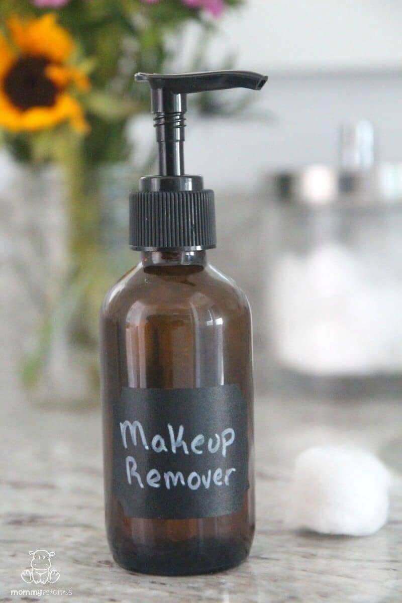 This gentle, natural and inexpensive diy makeup remover works just as well as store brands, which often contain parabens, formaldehyde releasers, and other problematic ingredients. It's quick and easy to make, too!