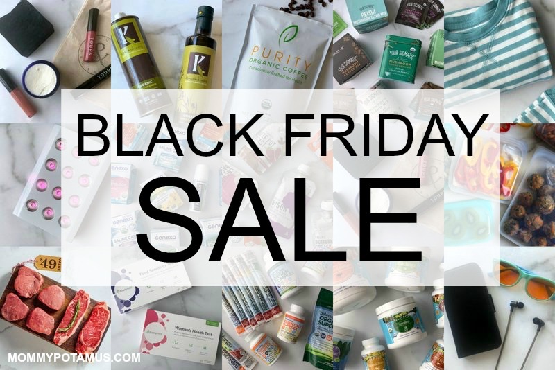 Black Friday sale sign with lots of health and wellness products