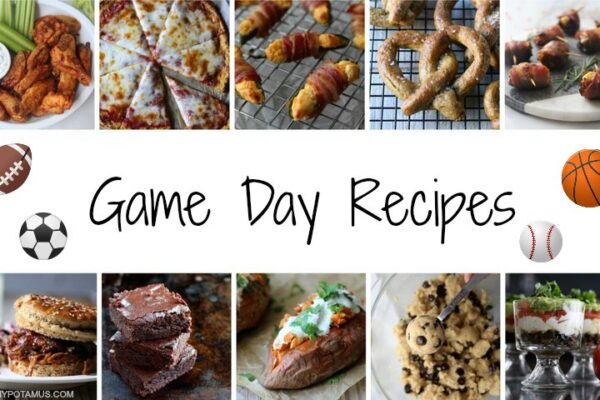 Collage of game day recipes
