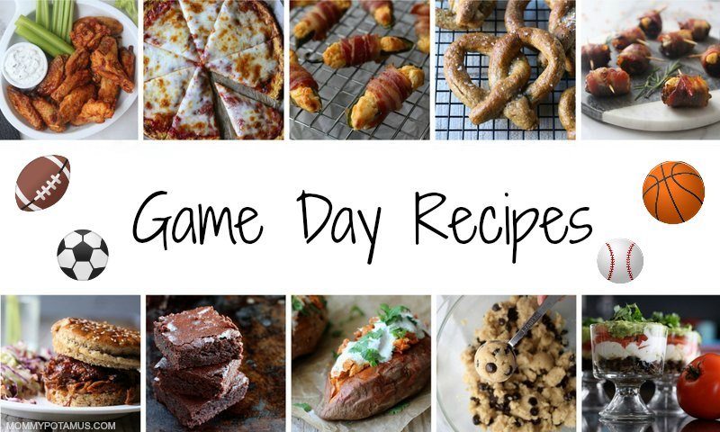 Collage of game day recipes