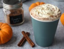 Homemade pumpkin spice latte with whipped cream