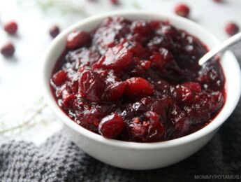 Whole berry cranberry sauce recipe in serving bowl
