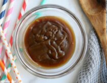 Dairy-free caramel sauce in a bowl