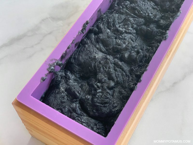 diy activated charcoal soap recipe step