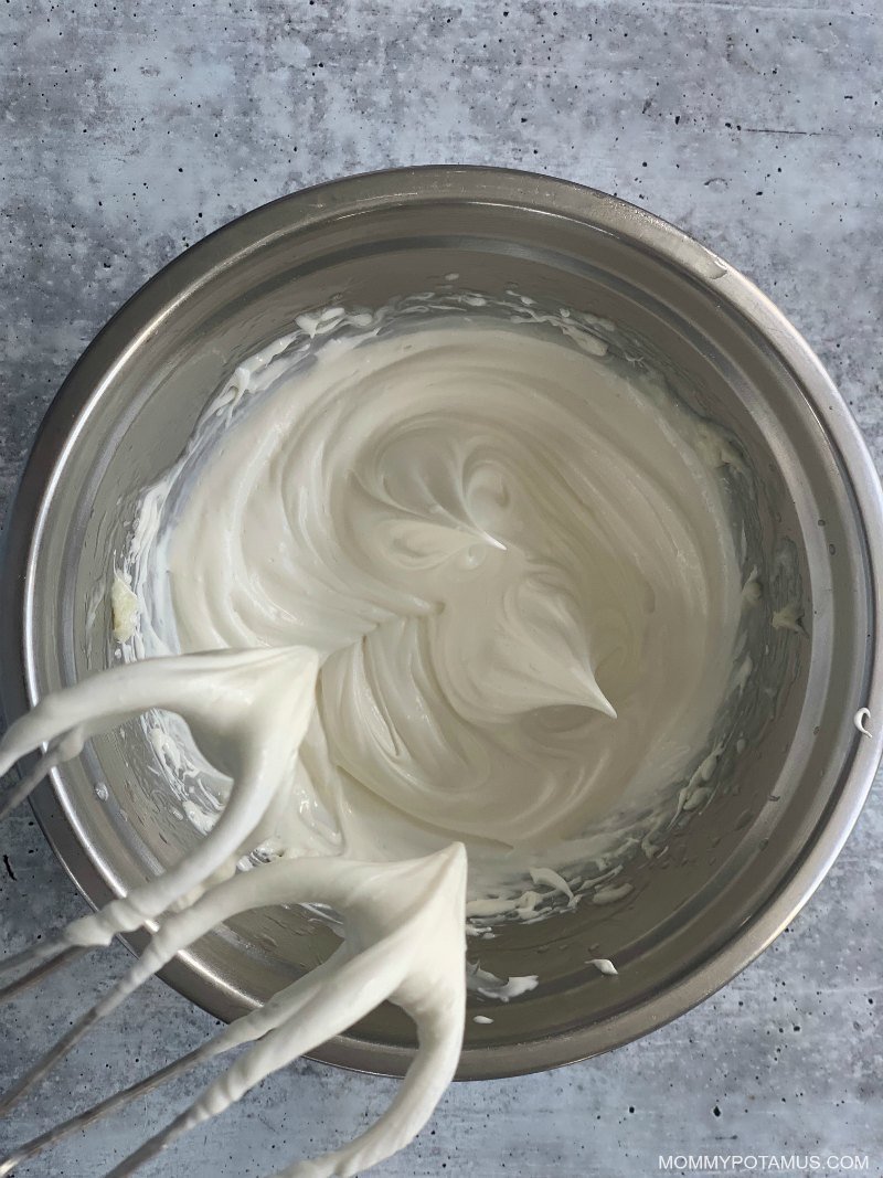 Whipped homemade body butter in mixing bowl.