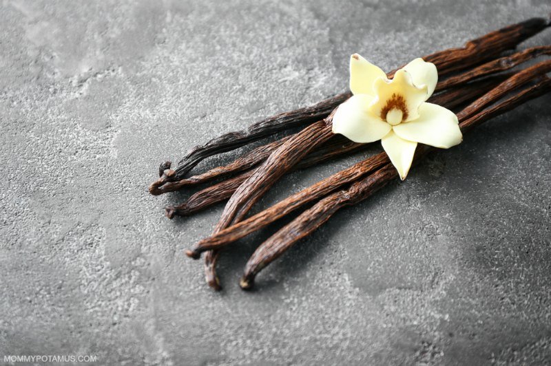Vanilla beans on counter, ready for making extract.