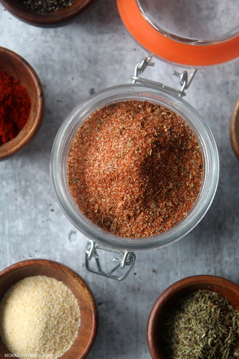 Overhead view of cajun seasoning