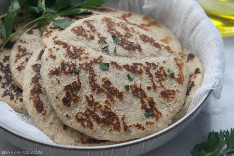 Gluten-free flatbreads in bowl