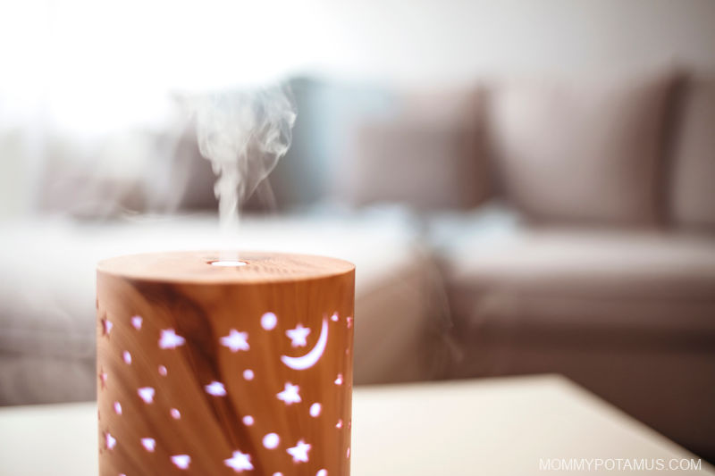 Essential oil diffuser filled with kid-safe oils