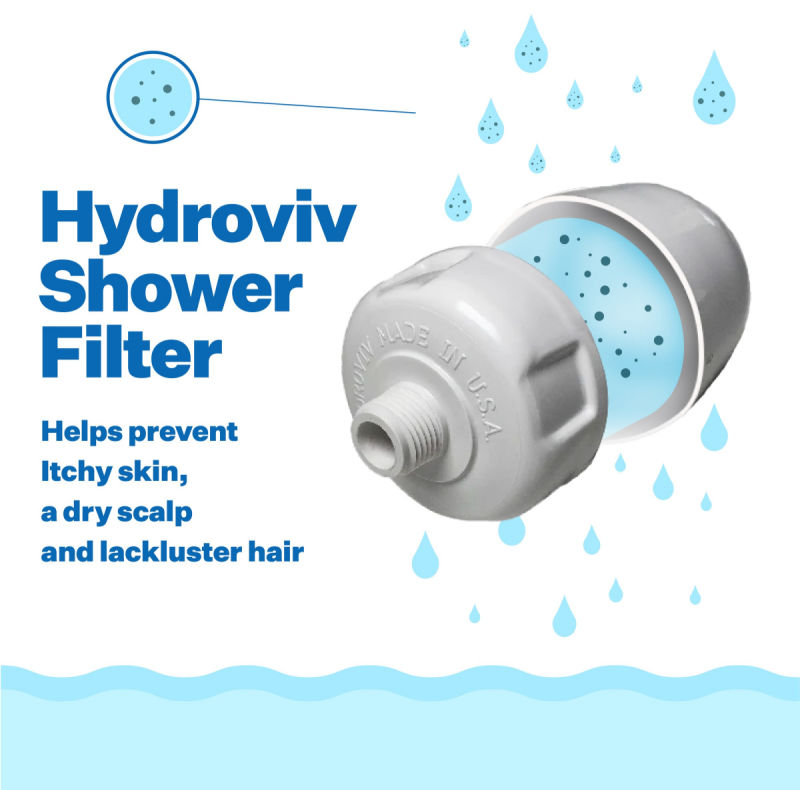 Hydroviv shower filter graphic