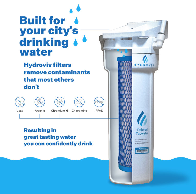 HydroViv water filter on isolated background