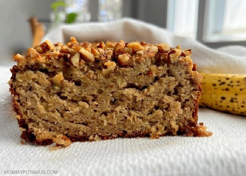 Gluten-free banana bread on kitchen counter