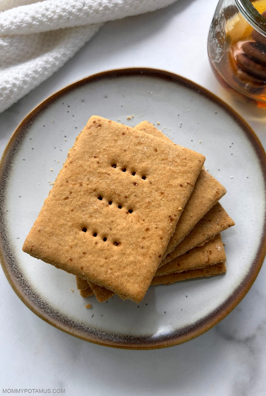 Overhead view of gluten-free graham crackers