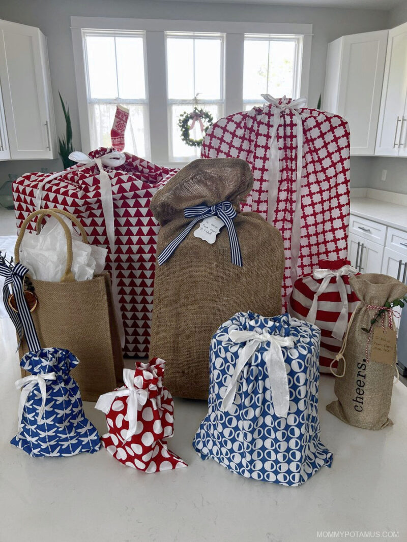 Fabric Gift Bags, Large, Medium, Small, Drawstring Bag, Kids Gift