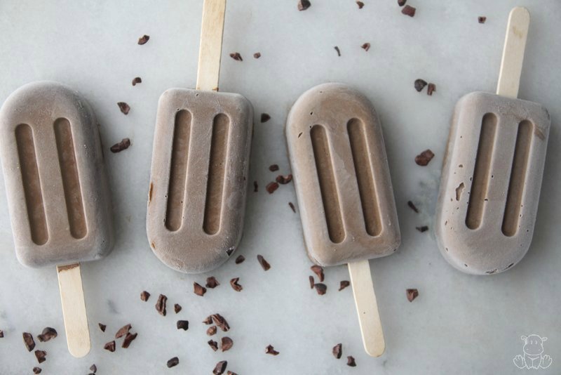 Homemade fudge pops on countertop