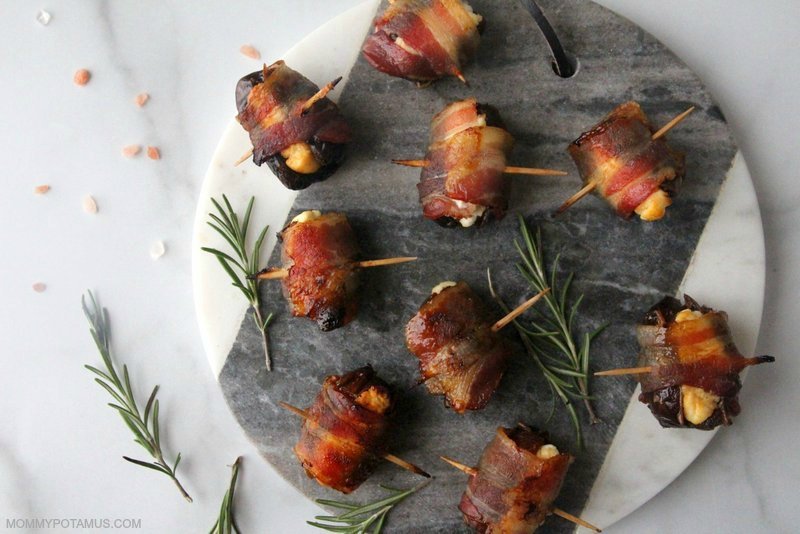 3 Ingredient Bacon Wrapped Dates Recipe with Goat Cheese