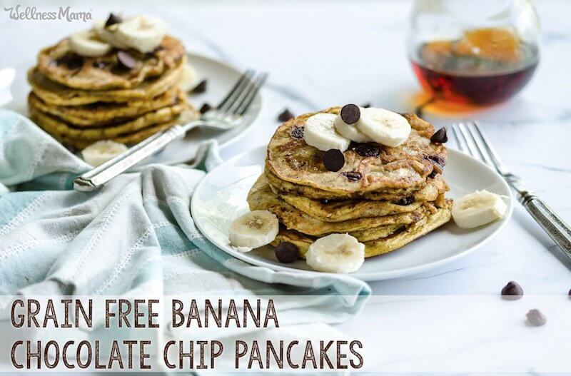 Banana Chocolate Chip Pancakes (Grain and Gluten Free)