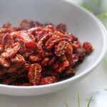 Oven dried tomatoes in a bowl