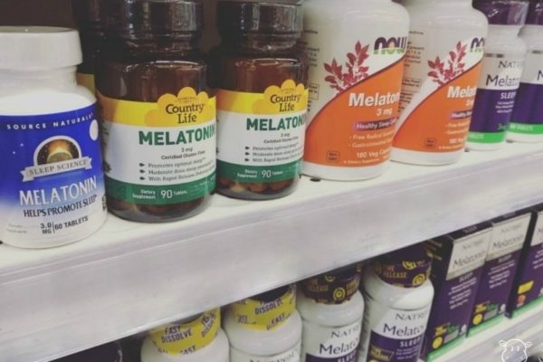 Melatonin supplements on store shelves