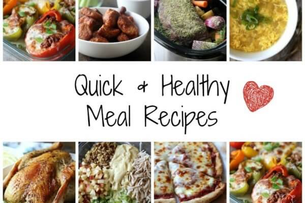 Photo collage of quick healthy meals