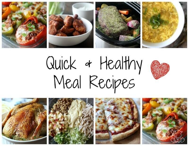 Photo collage of quick healthy meals 